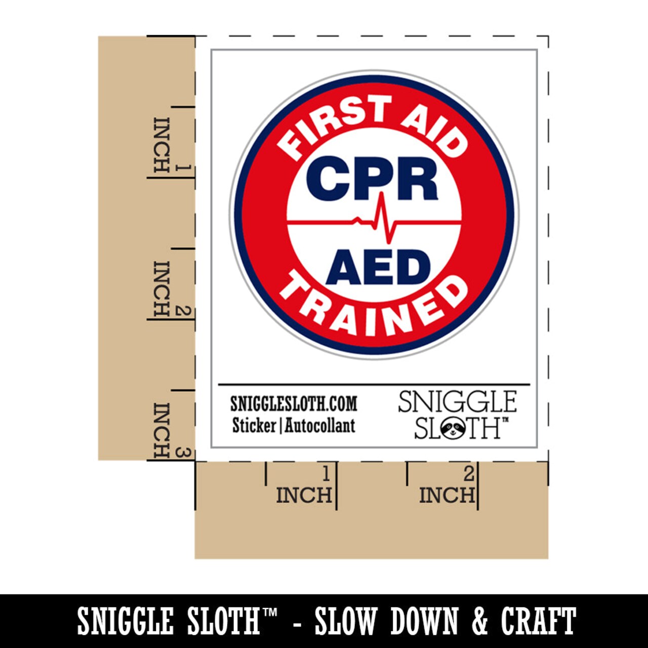 First Aid AED CPR Trained Waterproof Vinyl Phone Tablet Laptop Water Bottle Sticker Set - 5 Pack